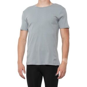 Mack Weldon Mens S Prime Cotton Nylon Blend Gray Ribbed Temp Control T-Shirt A4